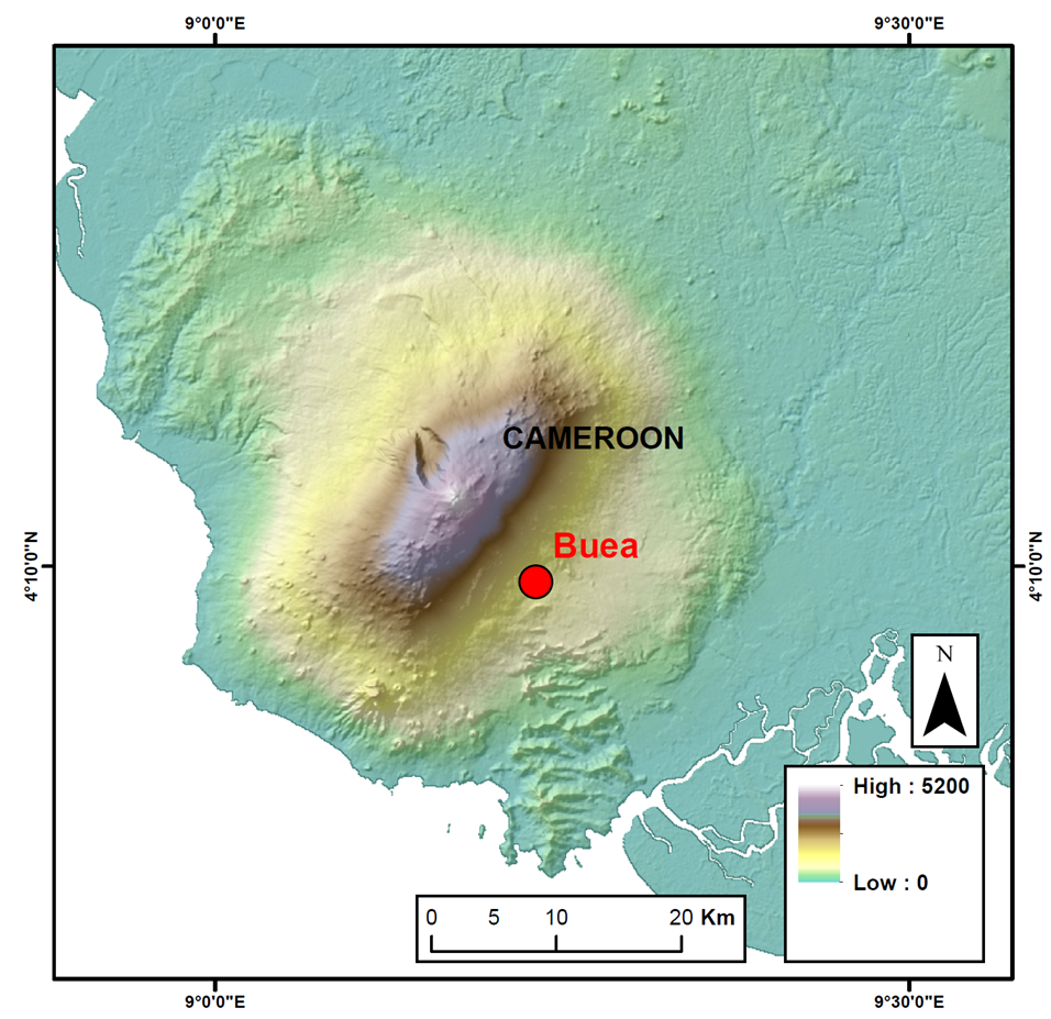 Карта вулкан камерун